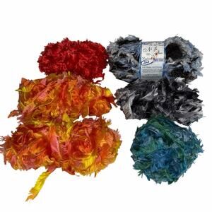 Mixed Lot 10 Oz Eyelash Fun Yarn Crochet Knit Craft DIY Gift Variegated New